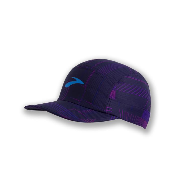 Brooks Propel Running Hat - Women's - Matrix Navy Print/Purple (61452-CAWF)